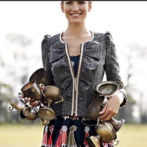 Elevenses ruffle tweed jacket